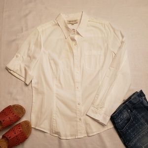 Jones New York Ladies White Tailored Blouse